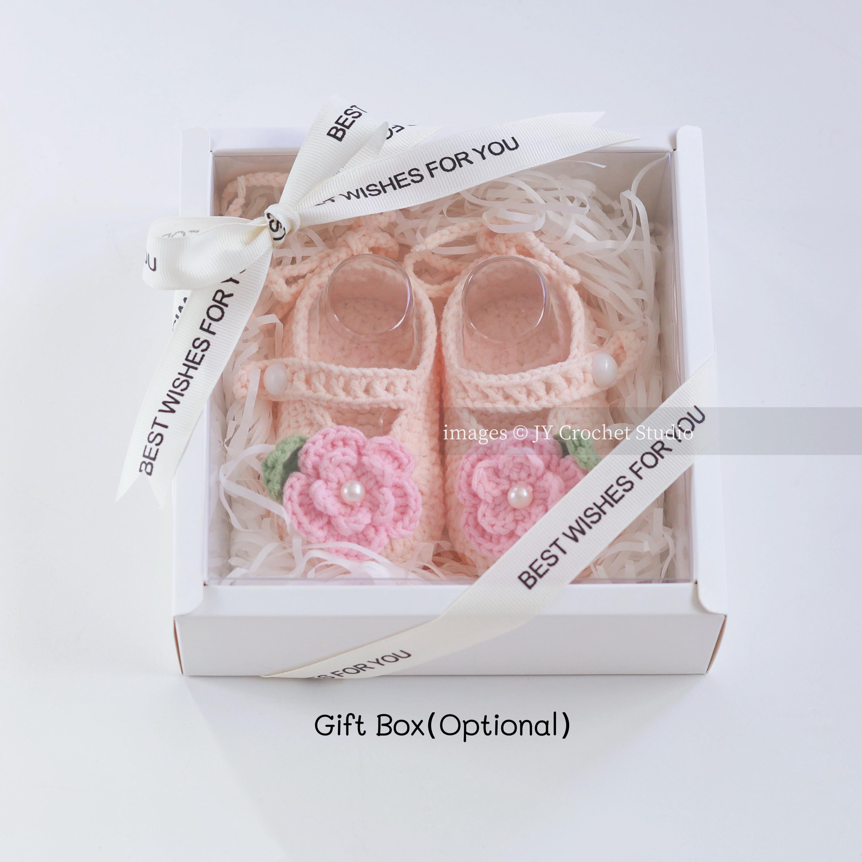 Crochet Baby Shoes: Floral Cotton Newborn Gift With Pearl Accents