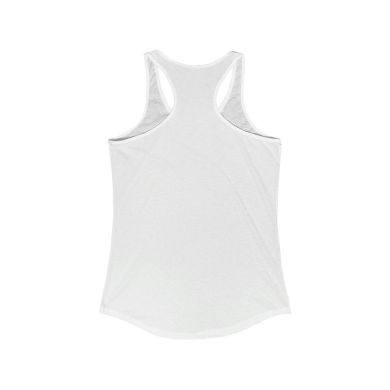 Mood Cat - Women ideal racerback halter tank top - Multi Color - back View in solid white
No sleeves perfect for spring summer warm weather monday attitude gift wardrobe
Classic trendy style with humor 
new take on grumpy cat