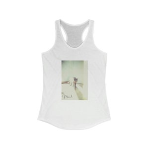 Mood Cat - Women ideal racerback halter tank top - Multi Color - Front View in solid white
No sleeves perfect for spring summer warm weather monday attitude gift wardrobe
Classic trendy style with humor 
new take on grumpy cat