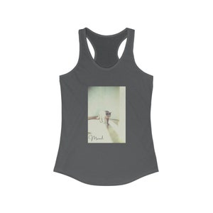 Mood Cat - Women ideal racerback halter tank top - Multi Color - Front View in Heather dark Gray
No sleeves perfect for spring summer warm weather monday attitude gift wardrobe
Classic trendy style with humor 
new take on grumpy cat