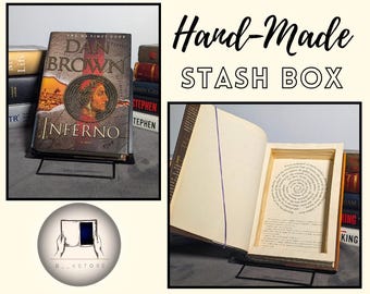 Origen de Dan Brown: libro falso, compartimento secreto, caja de regalo exclusiva, caja de libro secreta, libro hueco hecho a mano, caja fuerte con forma de libro