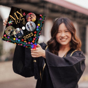 Custom printed graduation cap topper with your photos