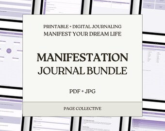 Manifestation Journal — 50+ Templates, Law of Attraction, Goal Planning, Affirmations, Printable PDF+JPG