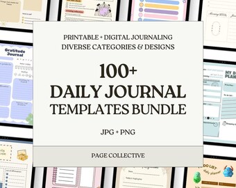 100+ Daily Journal Templates | Printable, Digital Planner, Reflection Pages (Instant Download)