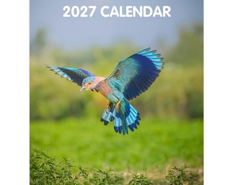 2027 Birds Wall Calendar, Vertical Monthly, Eco-Friendly Print (US & CA)