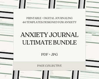 Anxiety Journal — 44 Printable Templates, Self Care Kit, Guided Wellness & Stress Relief Planner