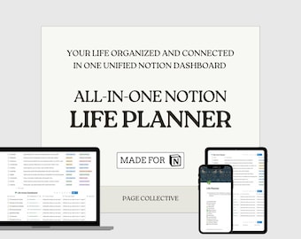 Notion Life Planner — Ultimate Guided Planning System, Time, Goals, Habits, Career, Finance, Wellness & More