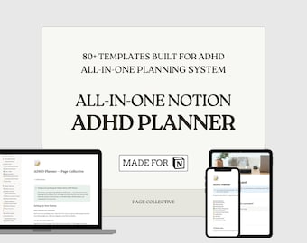Notion ADHD Planner All-in-One Bundle — 80+ Templates, Complete Life Planning System, Instant Download