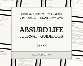 Absurd Life Guided Journal Bundle, Printable workbook, Digital Download (PDF + JPG)