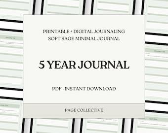 5 Year Journal With Prompts — Printable, Daily Digital Memory Book, PDF, A5, Instant Download