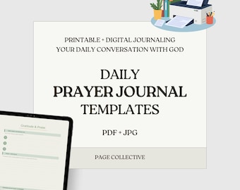 Daily Prayer Journal Templates Bundle — Printable, PDF & JPG, Digital Journaling