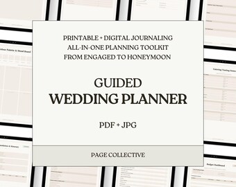 Wedding Planner Printable — Guest List, Budget Tracker, Vendor Contacts, Timeline & More, PDF + JPG