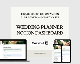 Notion Wedding Planner, All-in-One Dashboard with Guest List, Budget Tracker, Seating Chart