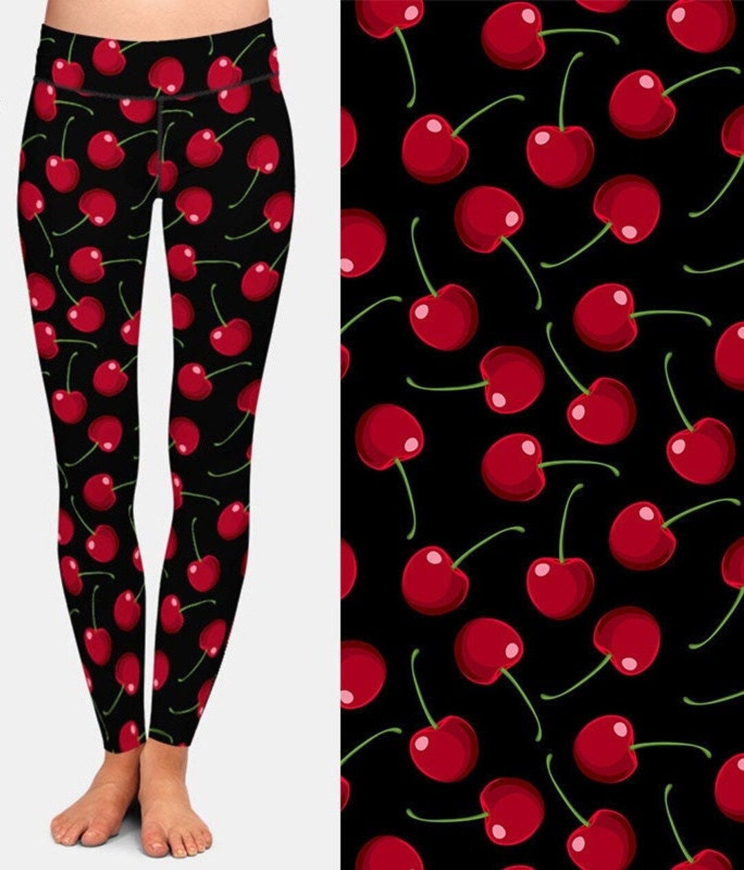 Legging Femme Butter Soft à Motifs Tasses à Café - Taille Unique, Stretchy Et Confortable
