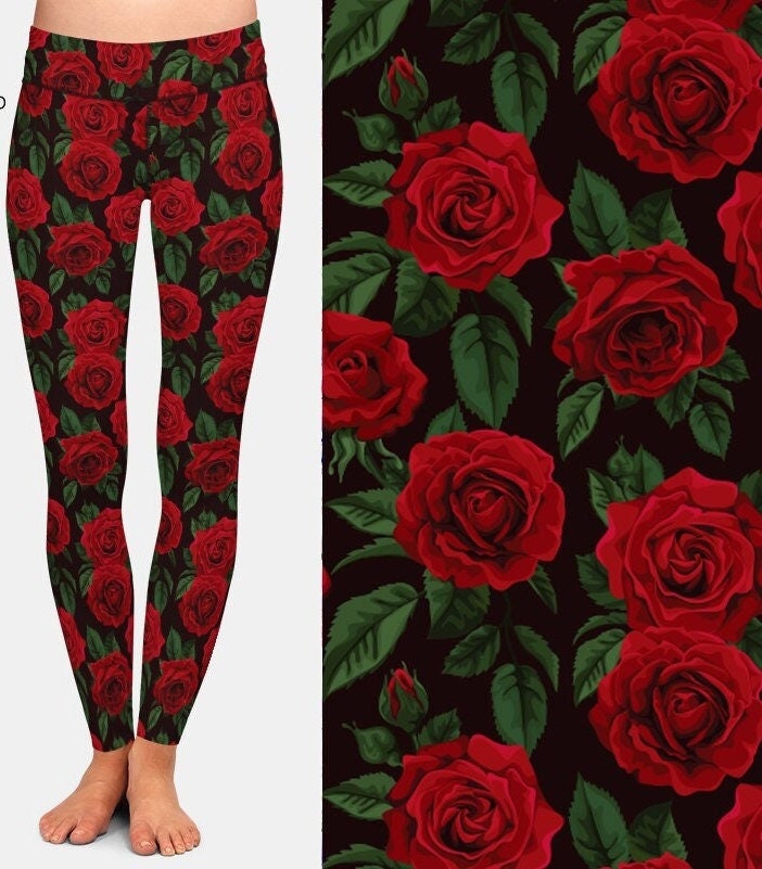 Rose Print Leggings 