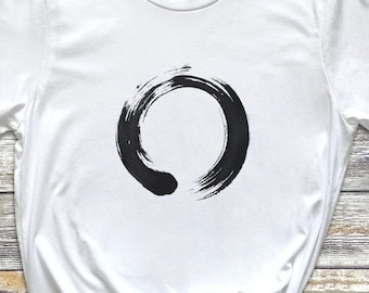 Enso Symbol tshirt, Zen Circle tshirt, Buddhist Circle shirt, Enlightenment Circle shirt, Japanese Zen symbol shirt, Zen Mirror Circle shirt