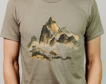 Chinese Mountains Landscape Painting tshirt, China Landscape shirt, Chinese Painting shirt, Chinese Ink shirt, Chinese Art shirt