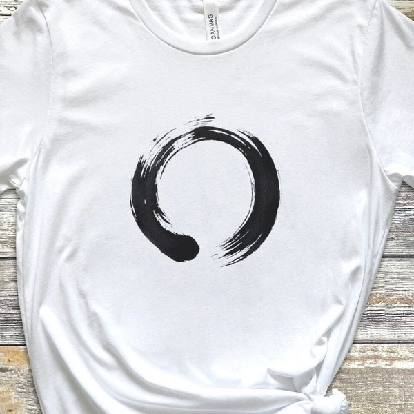 Enso Symbol tshirt, Zen Circle tshirt, Buddhist Circle shirt, Enlightenment Circle shirt, Japanese Zen symbol shirt, Zen Mirror Circle shirt