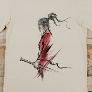 Samurai Brush Art tshirt, Samurai tshirt, Swordsman Art shirt, Samurai Painting tshirt, Japanese Ink Art shirt, Unisex Samurai shirt