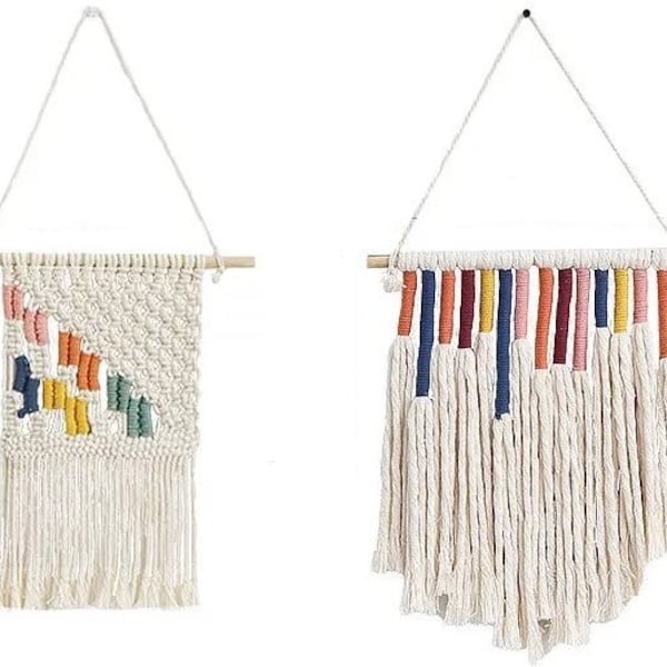 Hand Woven Wall Hanging Macrame Bohemian Tapestry Wall Hanging for Living Room Bedroom Dorm Room, 100% cotton, 2 sizes