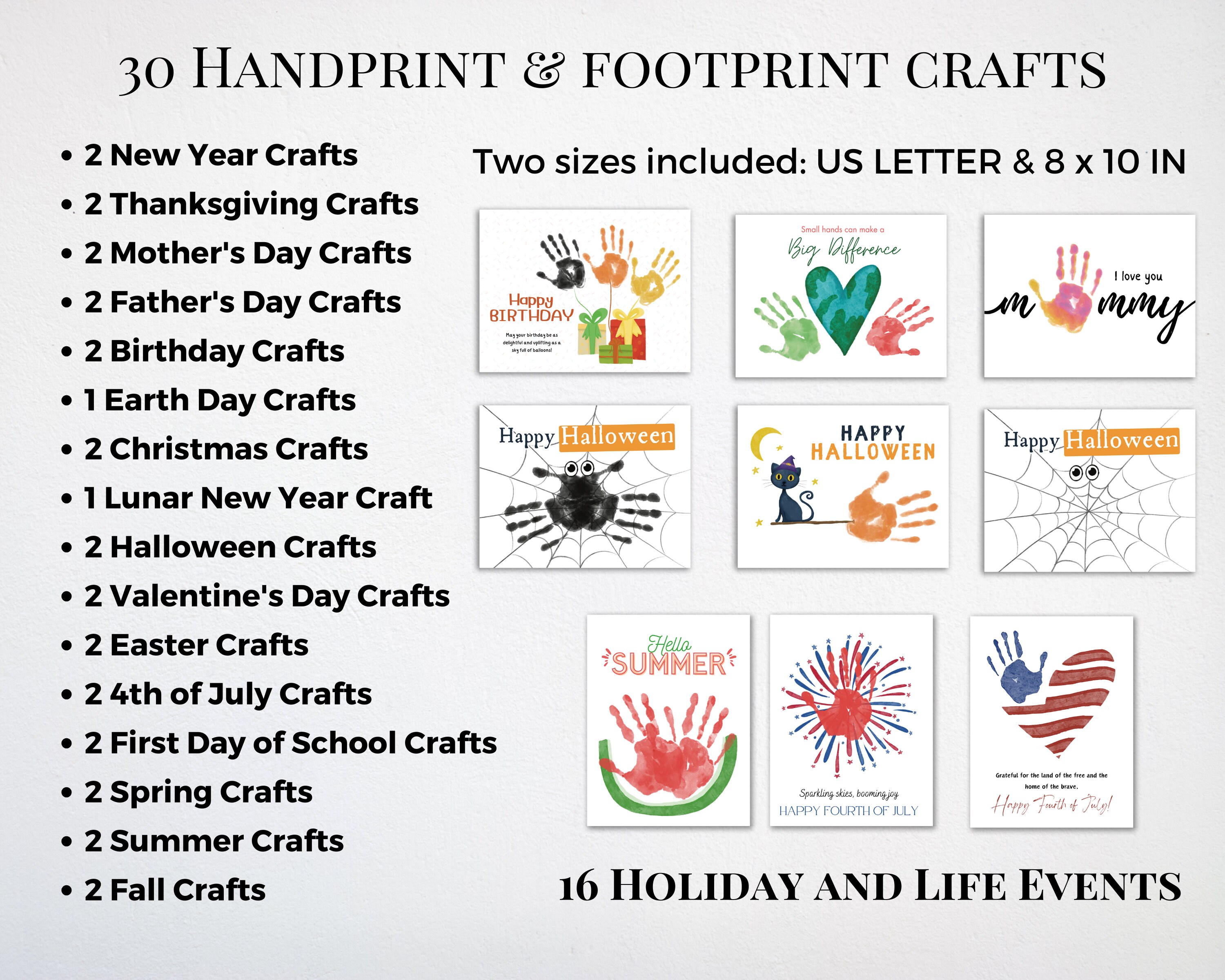 Handprint Event Map Handprint & Footprint Craft Bundle, Handprint Memory Book, Memory Art ...