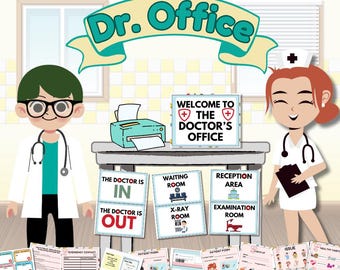 Doctor Pretend Play Printables, Doctor Office Dramatic Play Set, Kids Role Play, Hospital Pretend, Doctor Kits for Kids Classroom Preschool