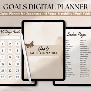 Digital Goal Planner, Goodnotes Planner, Personal Growth, iPad Planner, Productivity Planner, Smart Goal Setting, Vision Board, Yearly Goals