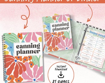 Planificador de conservas, Planificador de granjas, Inventario congelado de conservas, Diario de conservas, Carpeta de conservación, Recetas de conservas Cuaderno de conservas imprimible