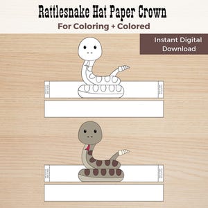 Rattlesnake Hat Paper Crown Craft, Snake Paper Crown Template, Wild ...