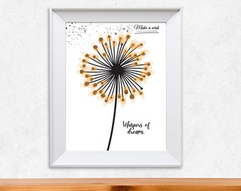 Fingerprint Dandelion Art Craft, Kids Keepsake Gift (PDF)