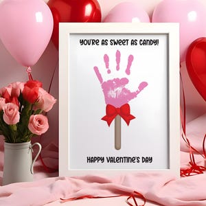 Candy Valentines Handprint Craft – Valentine’s Day Keepsake for Kids ...