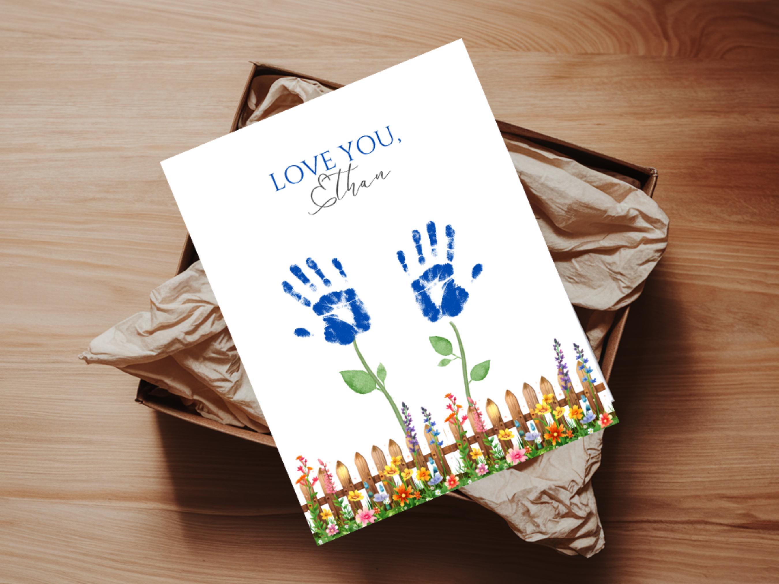 Custom Name Child Handprint Art, Gift From Son, Toddler Activity ...