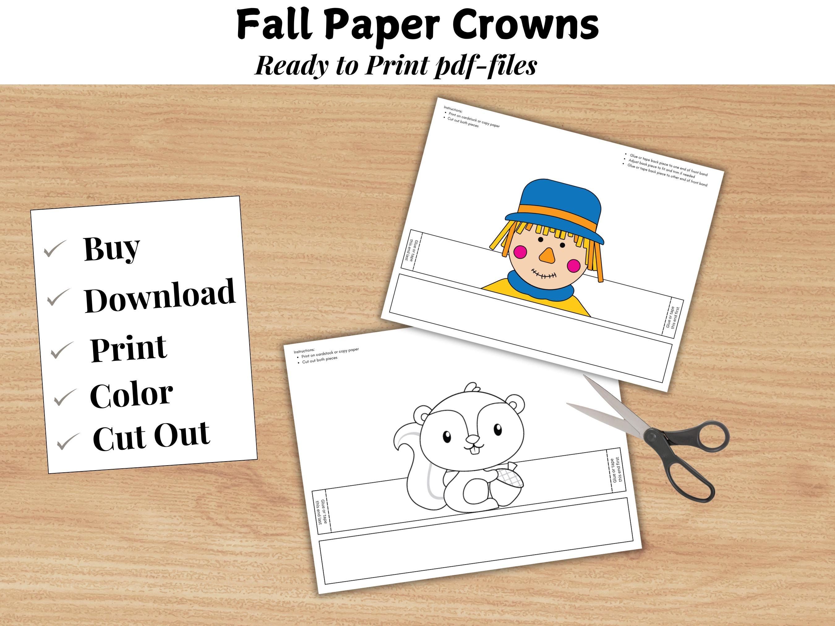Fall Paper Crowns Bundle, Printable Paper Crowns, Autumn Crowns, Fall ...