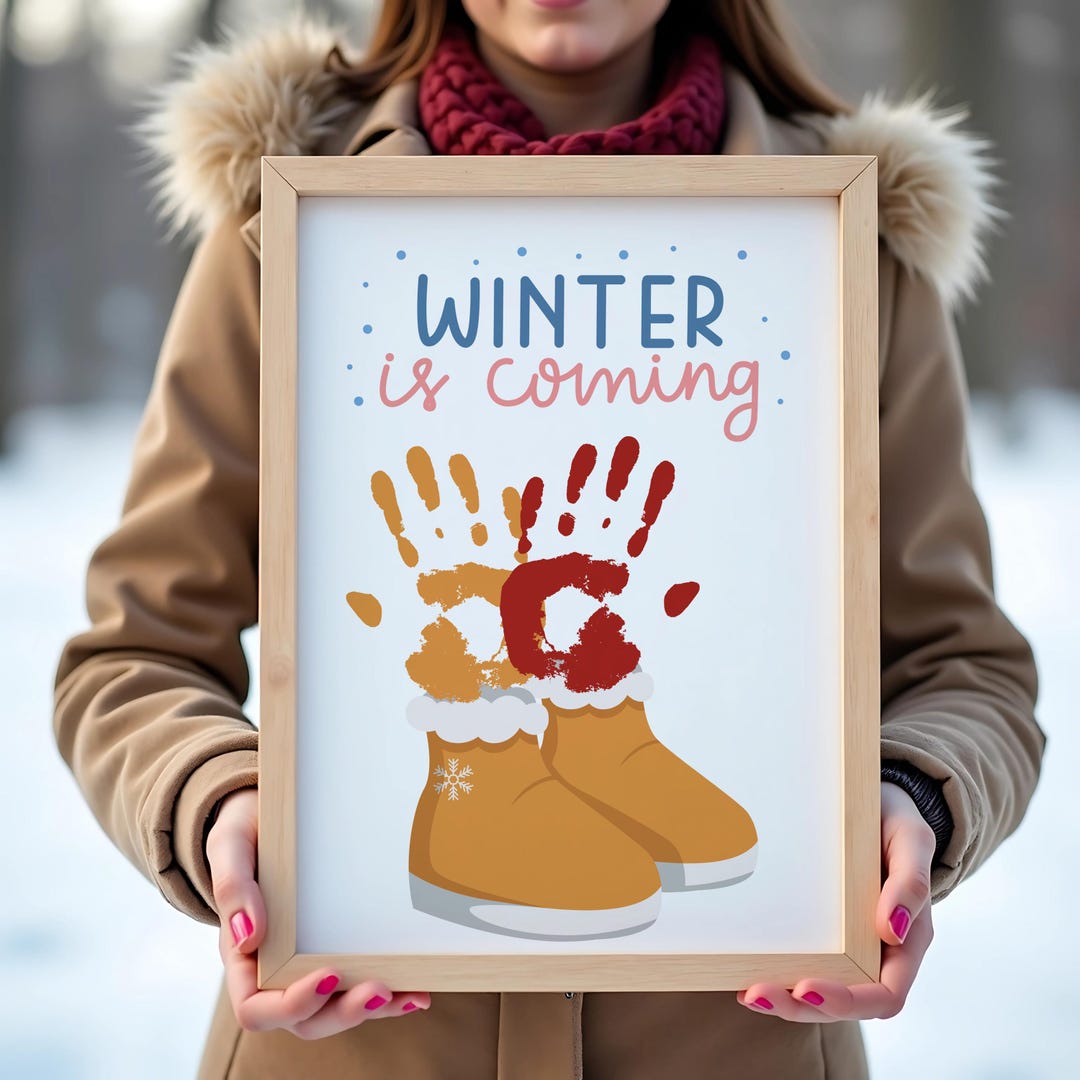 Winter is Coming Handprint Craft Template, Winter Handprint, Printable Winter Craft, Winter ...