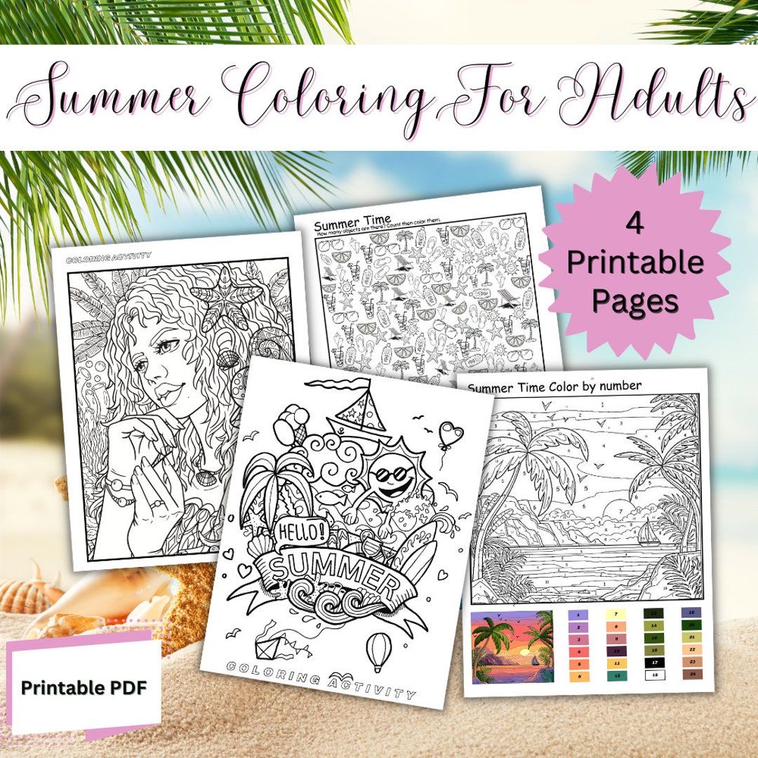 Adult Summer Coloring Pages Summer - Il 1080xN.5926937228 C258 