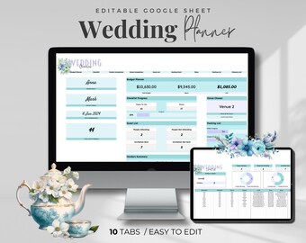 Wedding Planner Spreadsheet, Wedding Budget Planner Wedding Itinerary Wedding Checklist Wedding Guest List Wedding Template Wedding Timeline
