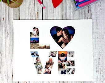 Love Photo Collage Template, Anniversary Gift (Canva, Digital Download)