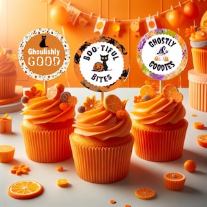 Halloween Cupcake Toppers, Boo Cupcake Toppers, Halloween Party Decor, Halloween Birthday Topper, Spooky Sweet Halloween Treat, Ghost Topper