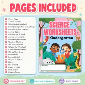 Kindergarten Science Worksheets, Homeschool Science, Science Activities for Kids, STEM Activities, Early Learning, Preschool Science (PDF) image 2