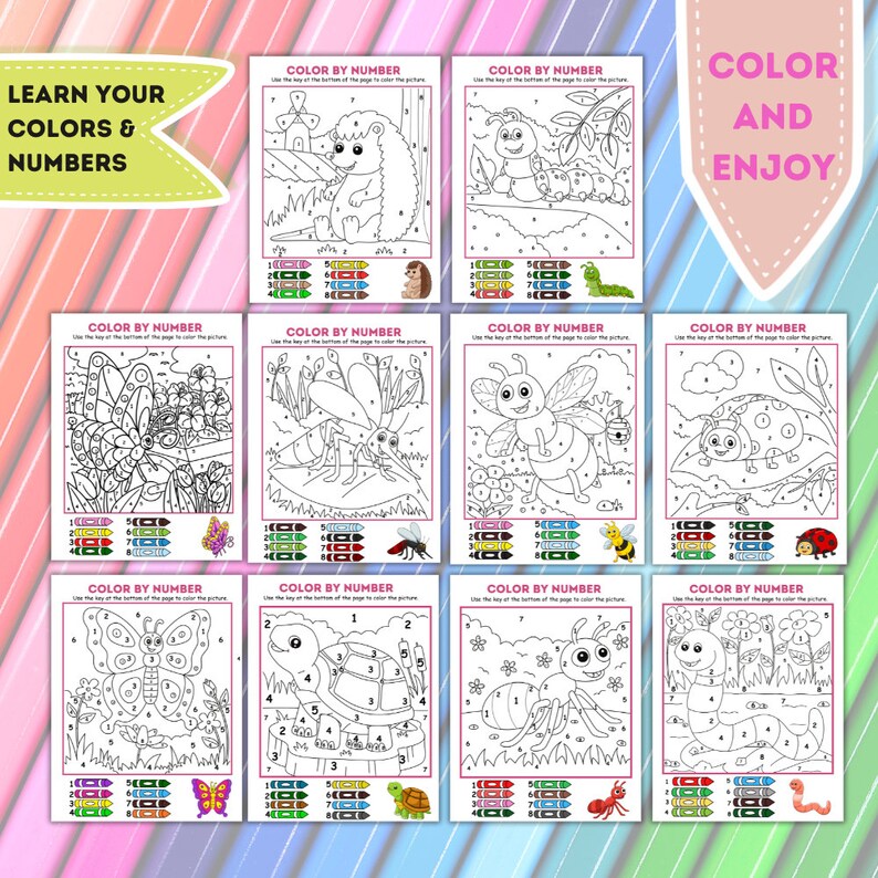 Spring Color by Number, Color by Number, Activity for Kids Coloring ...