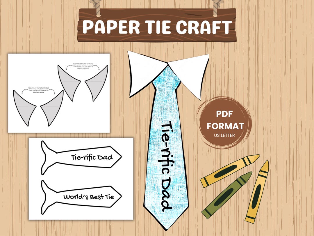 Fathers Day Tie Printable, Dad Tie Paper Craft, Fathers Day Coloring ...