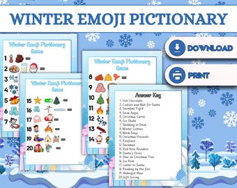 Winter Emoji Pictionary Game – Fun Christmas Party Game for Kids ...