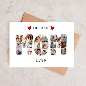 Colagem de fotos personalizada da mãe, presente de colagem personalizado, cartão da melhor mãe de todos os tempos para download, presente personalizado da mãe, modelo de canva DIY impresso em casa