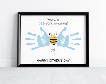 Manualidad de abeja para el Día de la Madre: arte imprimible para el recuerdo del bebé
