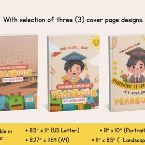 Elementary Yearbook Template, Editable Canva Yearbook, School Memory ...