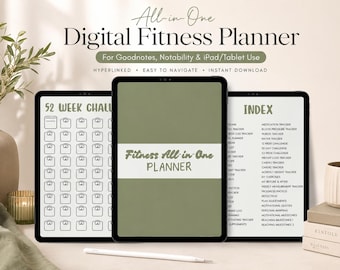 Digital Fitness Planner, Weight Loss & Fitness Tracker, Fitness Journal, Workout Planner, Meal Planner, Calorie Tracker Digital GoodNotes