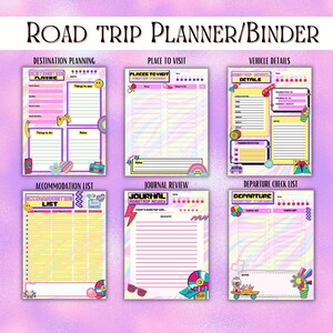 90's Road Trip Planner Bundle, Trip Planner, Printable Kids Road Trip ...