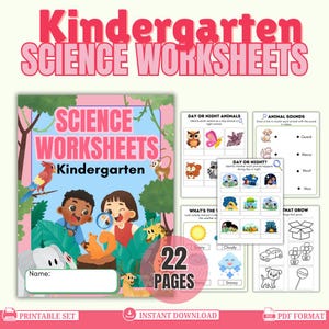 Kindergarten Science Worksheets, Homeschool Science, Science Activities for Kids, STEM Activities, Early Learning, Preschool Science (PDF)