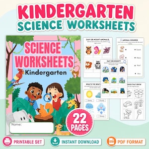 Kindergarten Science Worksheets, Homeschool Science, Science Activities for Kids, STEM Activities, Early Learning, Preschool Science (PDF)