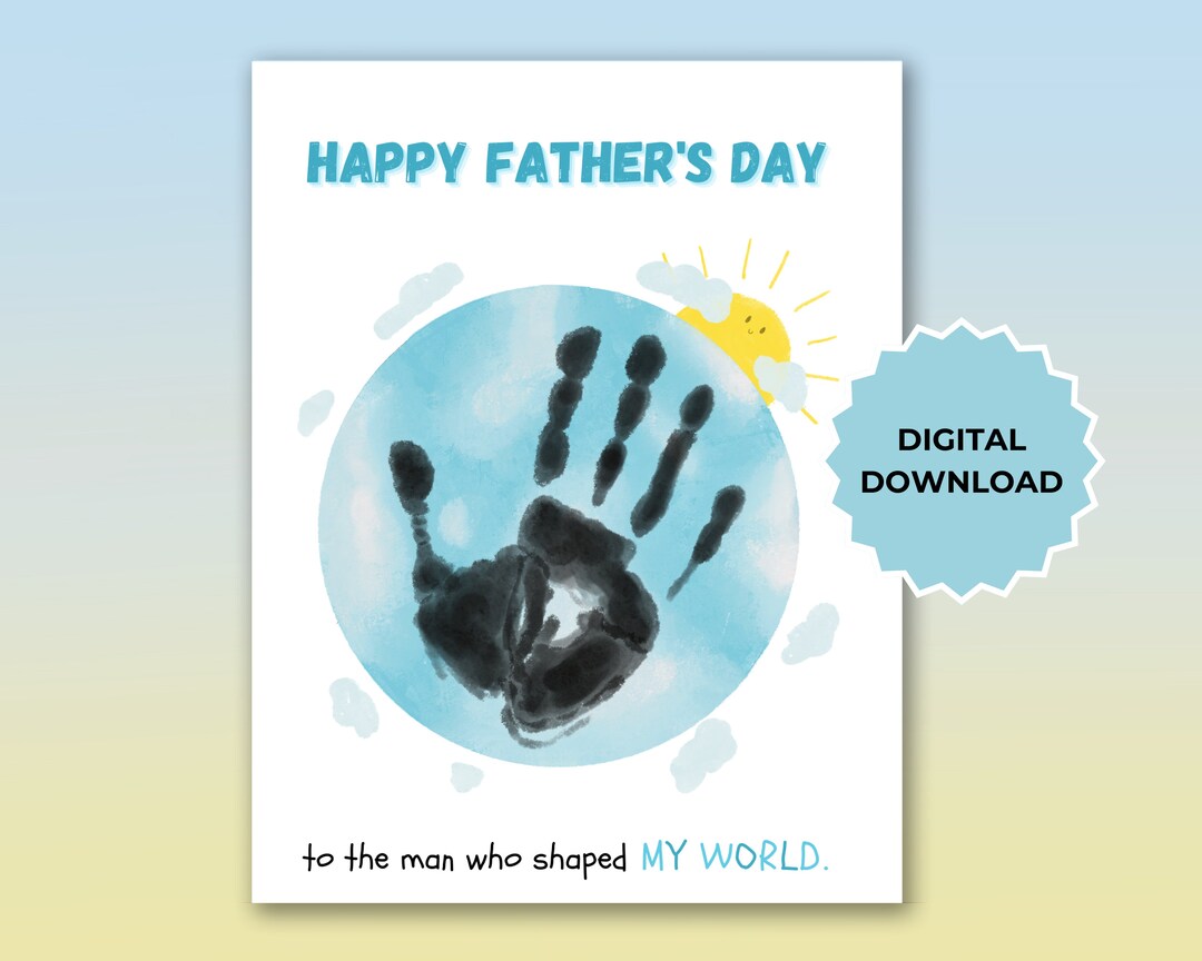 Father's Day Handprint Art Craft, Memory Art Keepsake for Dad, Best Dad ...